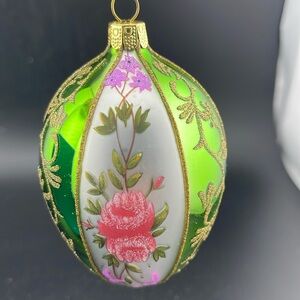 Joan Rivers Glass Russian Egg Christmas Ornament